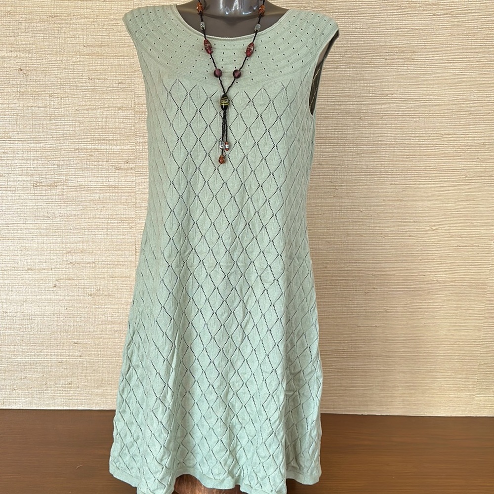 Hand dyed mint green cotton “Soft Whispers” knit dress. New with tags.